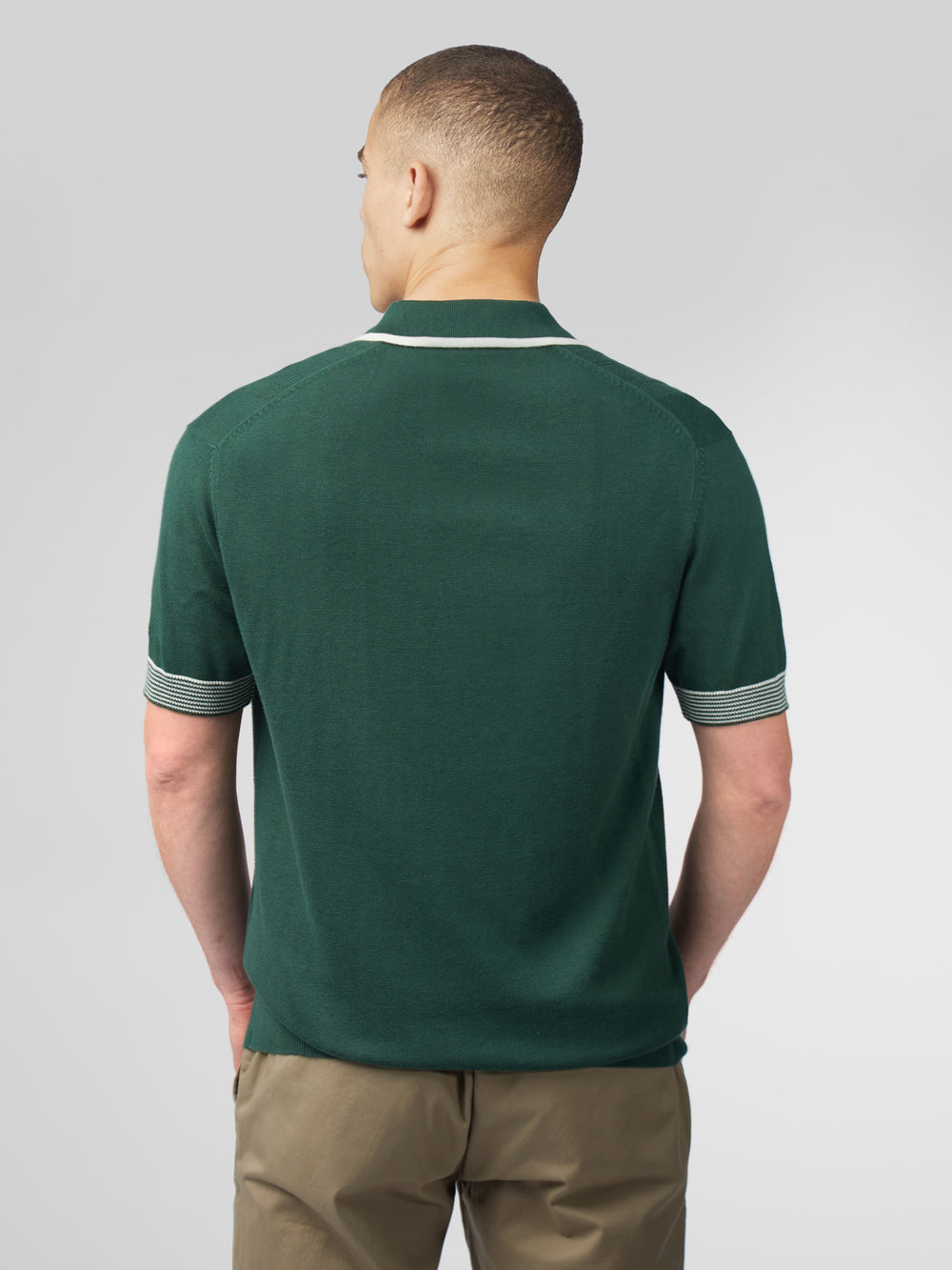 Ben Sherman Signature Open Neck Polo Knitwear Green | 0675342-JK