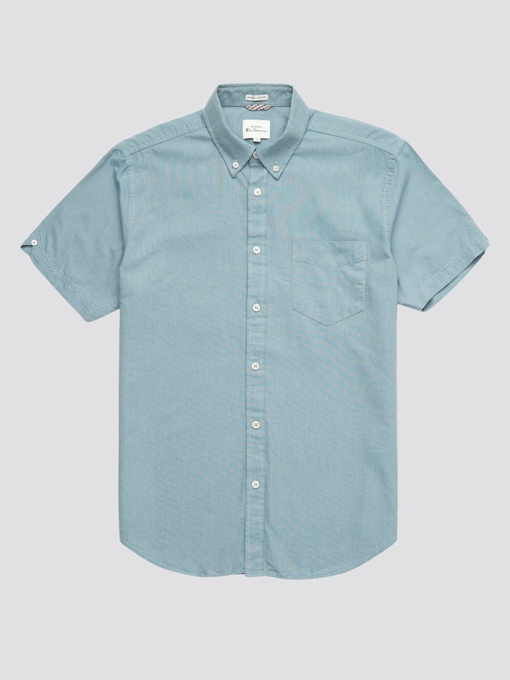 Ben Sherman Signature Organic Short-Sleeve Oxford Shadow Shirts Blue Grey | 4875692-JG