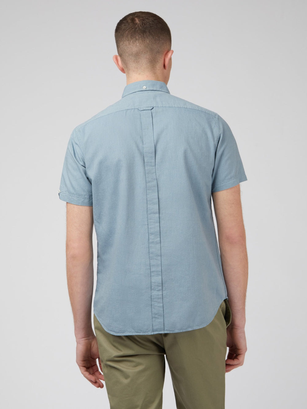 Ben Sherman Signature Organic Short-Sleeve Oxford Shadow Shirts Blue Grey | 4875692-JG