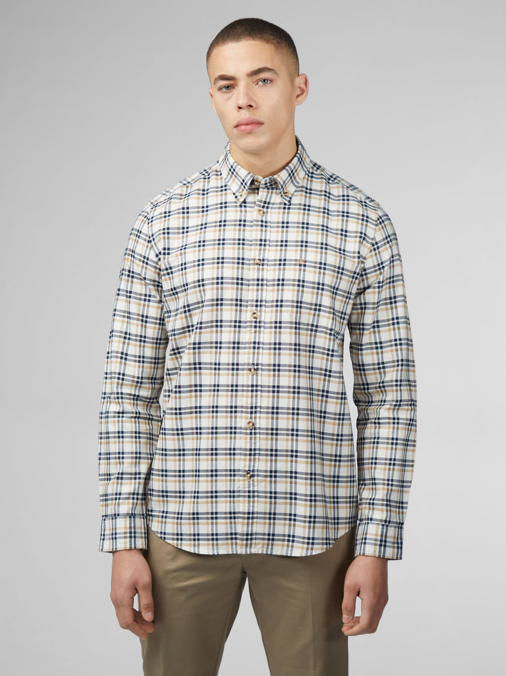 Ben Sherman Signature Oxford Check Shirts White | 1269358-AG