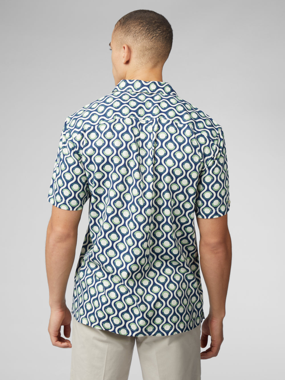 Ben Sherman Signature Retro Geo Shirts Green | 2530978-RG