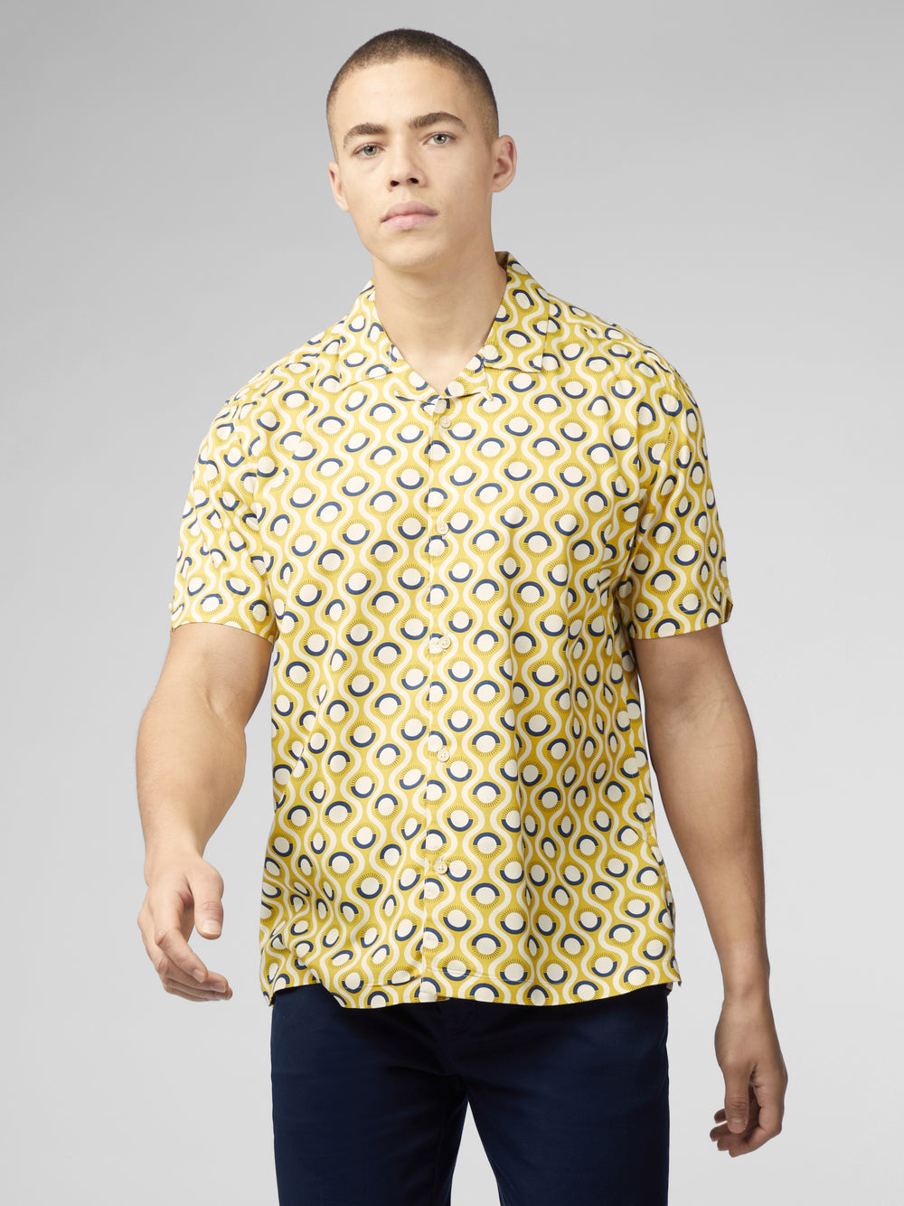 Ben Sherman Signature Retro Geo Shirts Yellow | 9534271-MN