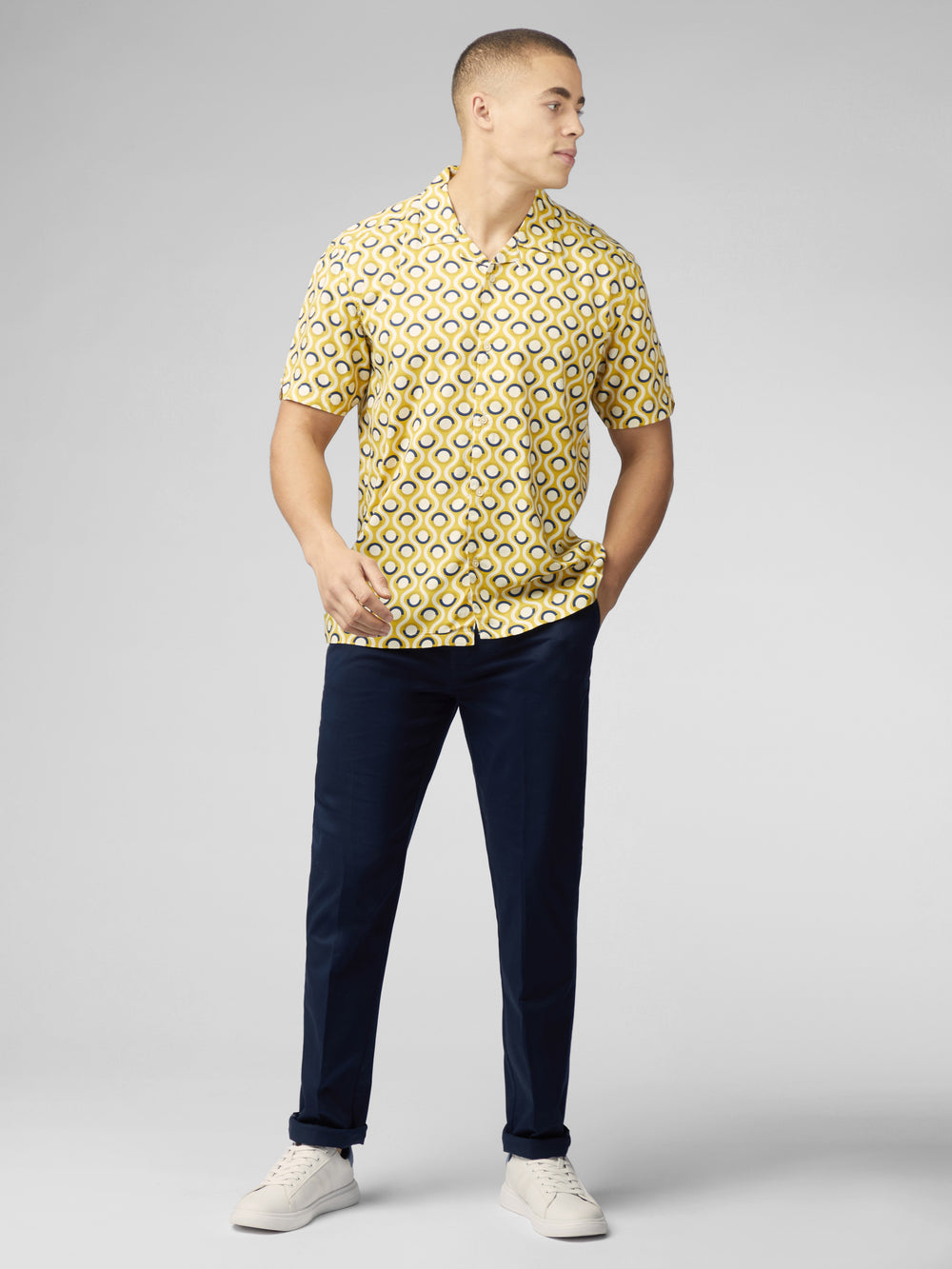 Ben Sherman Signature Retro Geo Shirts Yellow | 9534271-MN