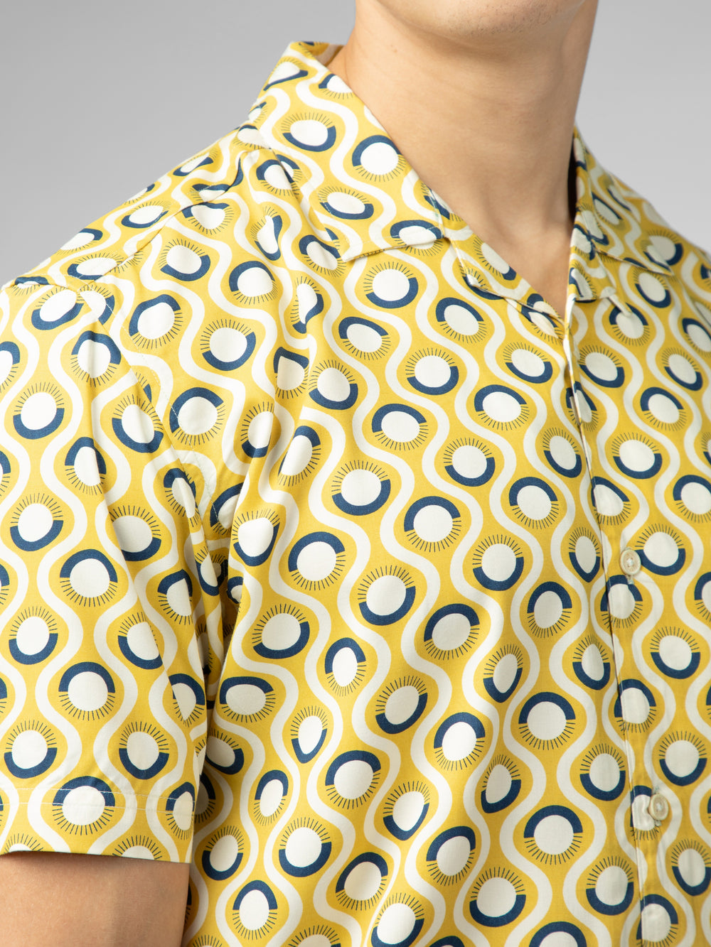 Ben Sherman Signature Retro Geo Shirts Yellow | 9534271-MN