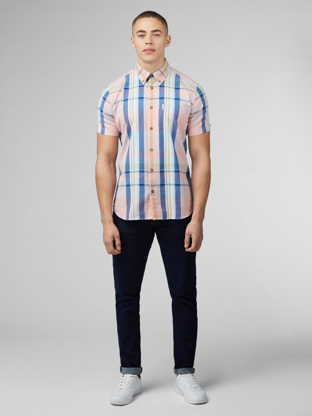 Ben Sherman Signature Seersucker Check Shirts Pink | 5860297-HM