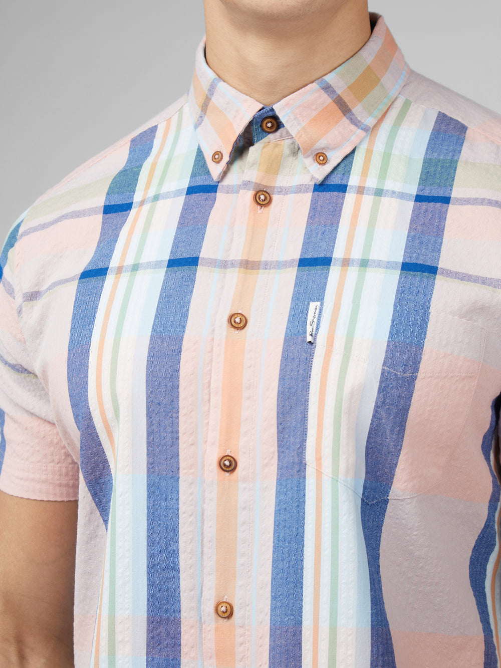 Ben Sherman Signature Seersucker Check Shirts Pink | 5860297-HM