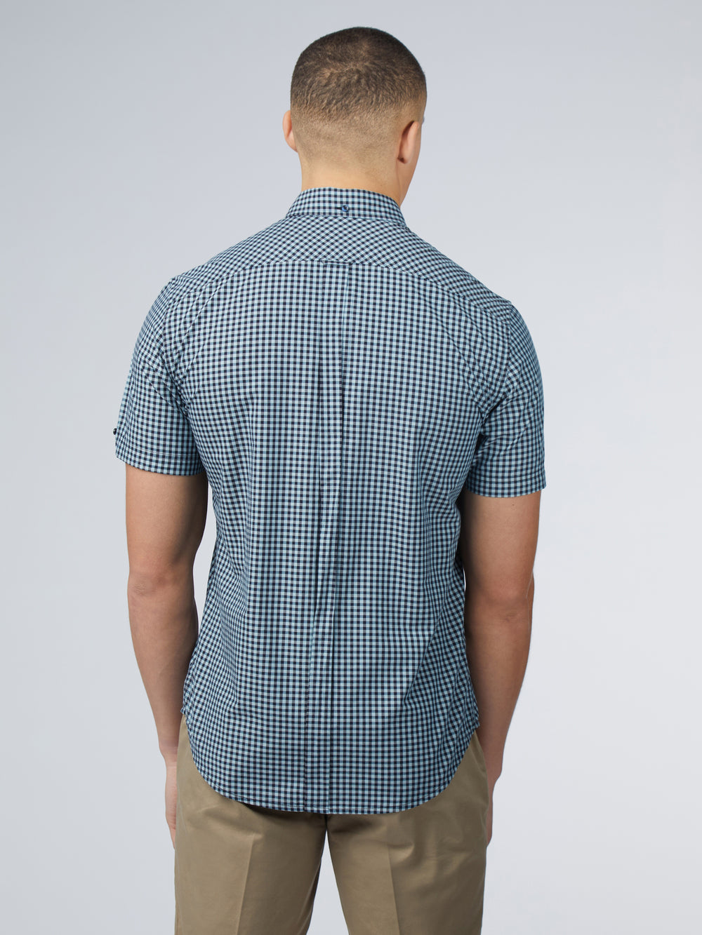 Ben Sherman Signature Short Sleeve Gingham Shirts Blue | 5831409-VO