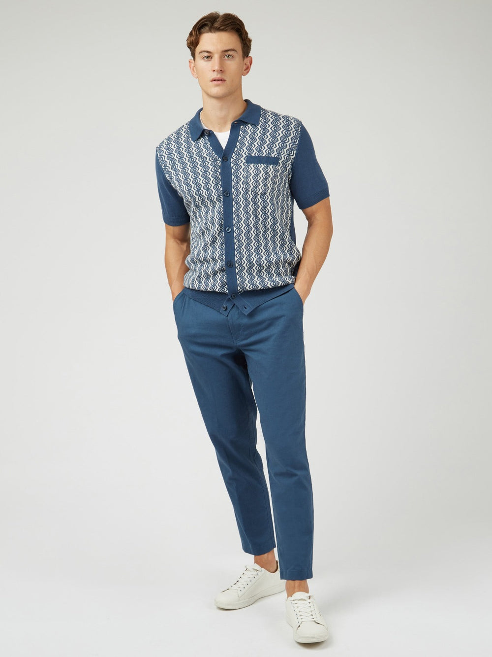 Ben Sherman Signature Slim Taper Linen Pants Blue | 3649087-MW