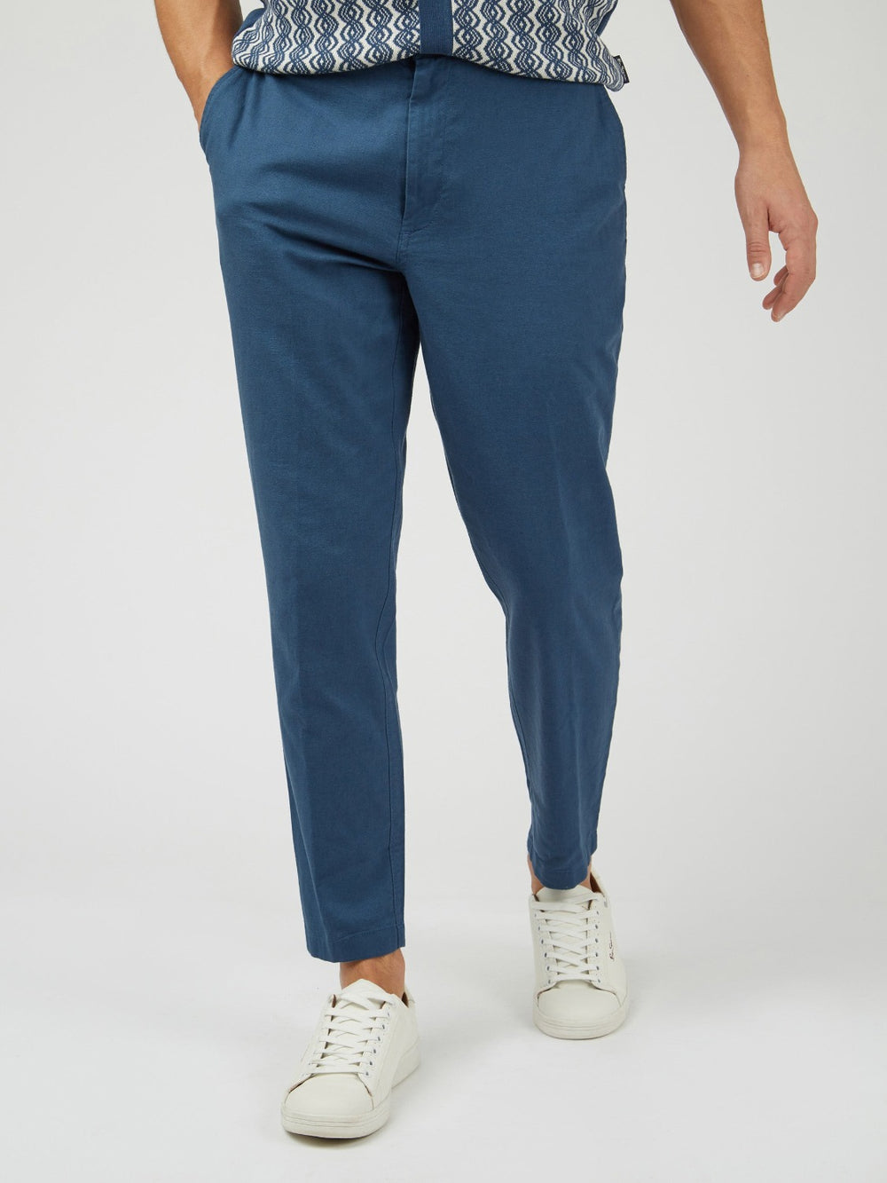 Ben Sherman Signature Slim Taper Linen Pants Blue | 3649087-MW