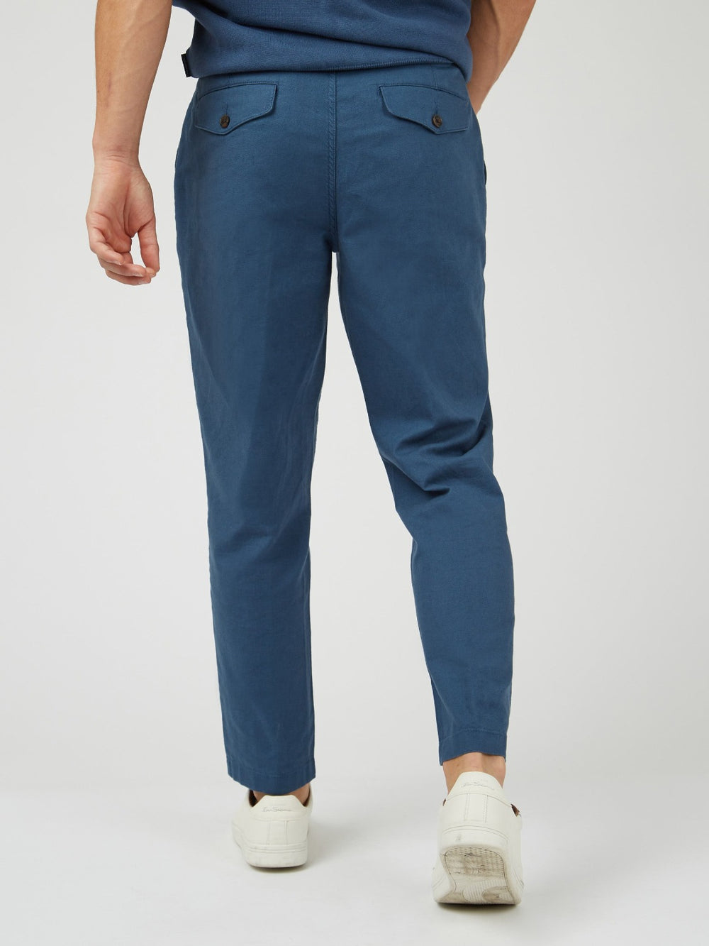 Ben Sherman Signature Slim Taper Linen Pants Blue | 3649087-MW