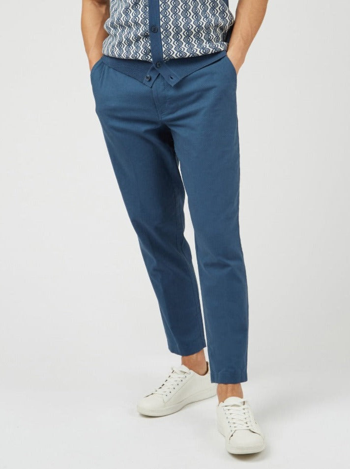 Ben Sherman Signature Slim Taper Linen Pants Blue | 3649087-MW