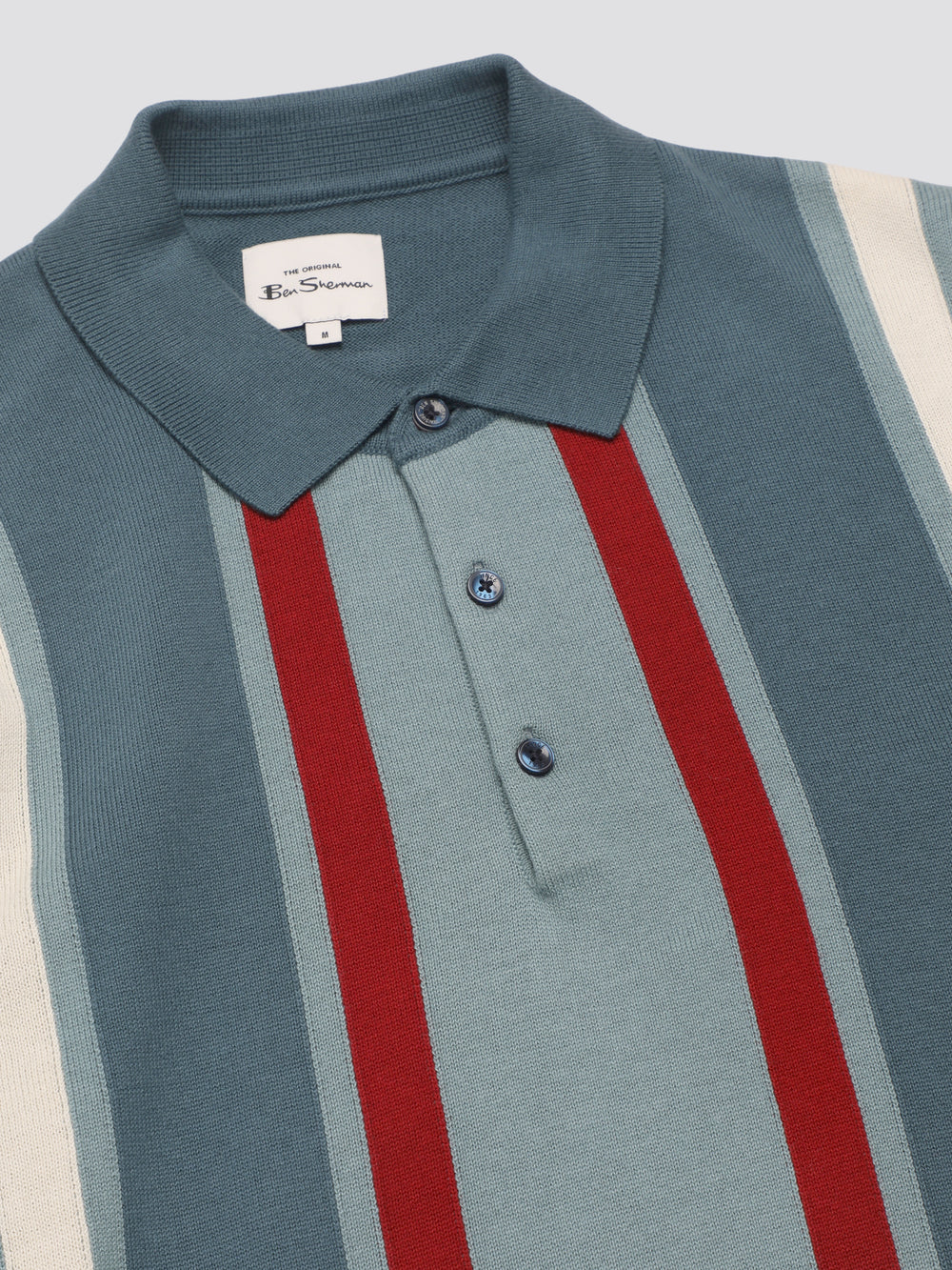 Ben Sherman Signature Vertical Stripe Polo Knitwear Turquoise | 2379041-CR