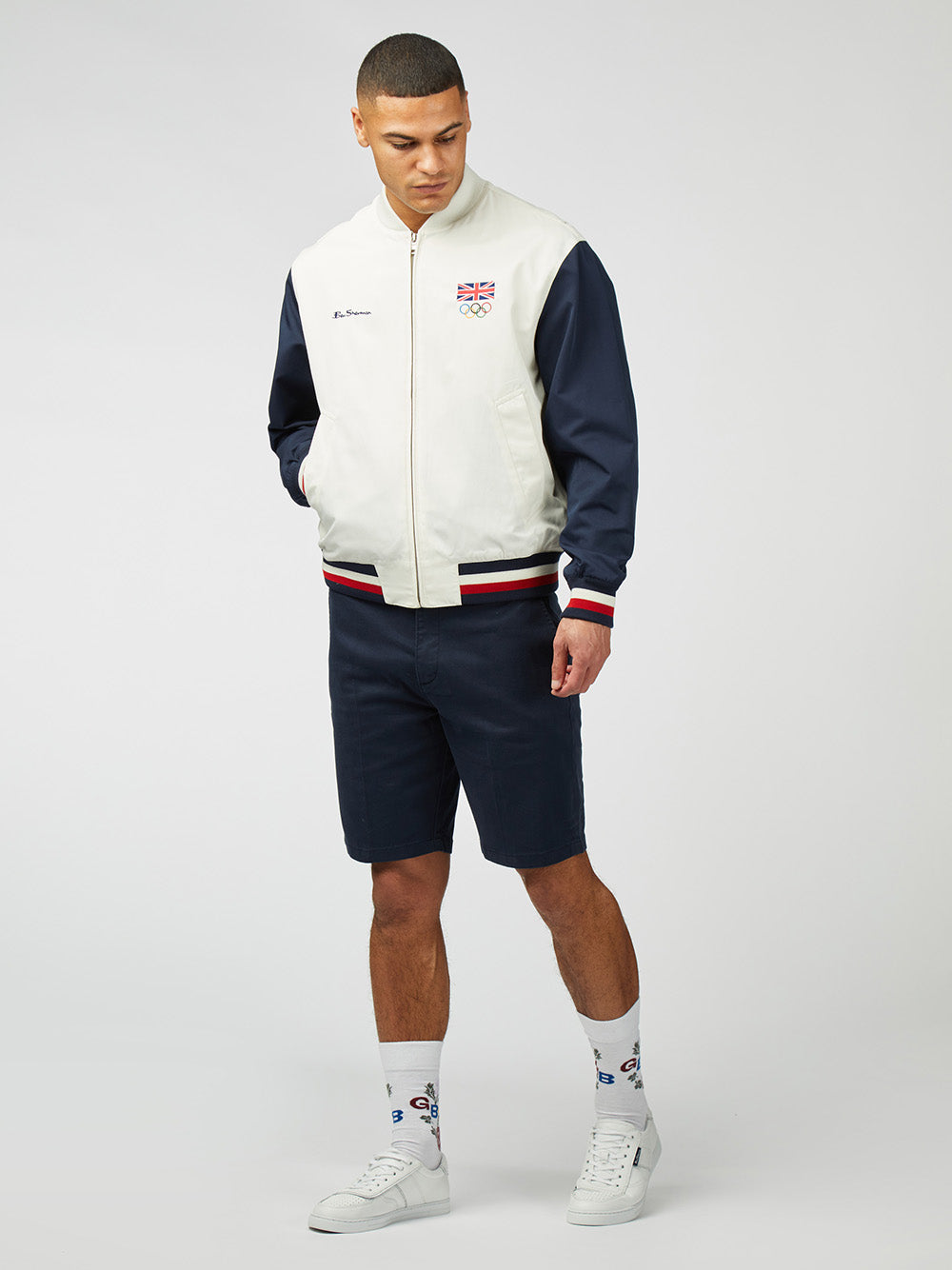 Ben Sherman Team GB Commercial Bomber Jackets White | 0928751-TK