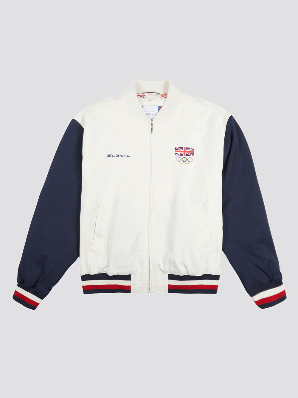 Ben Sherman Team GB Commercial Bomber Jackets White | 0928751-TK