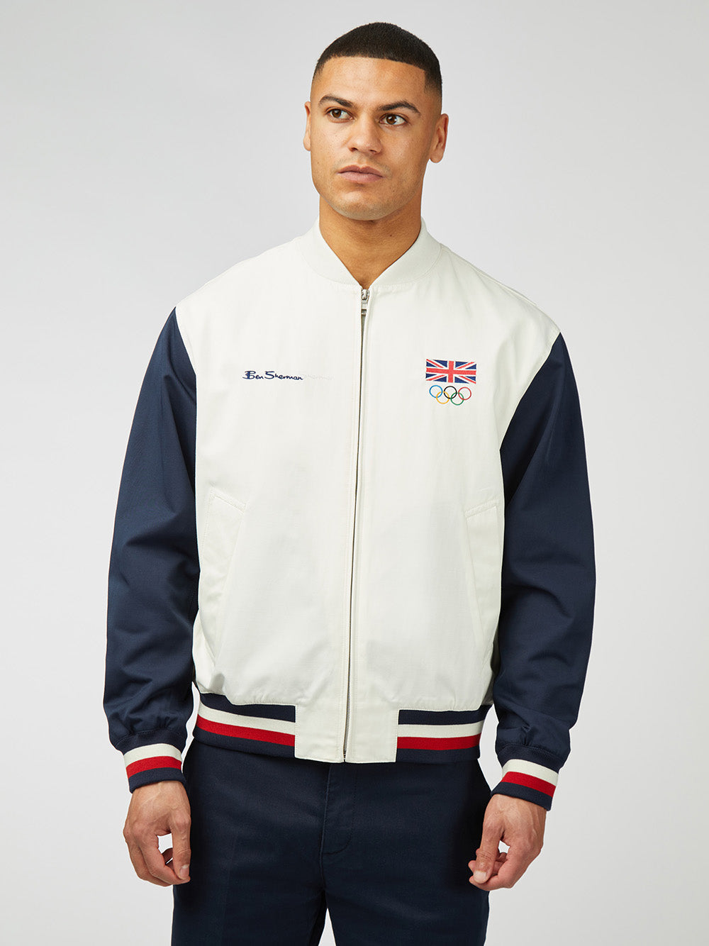 Ben Sherman Team GB Commercial Bomber Jackets White | 0928751-TK