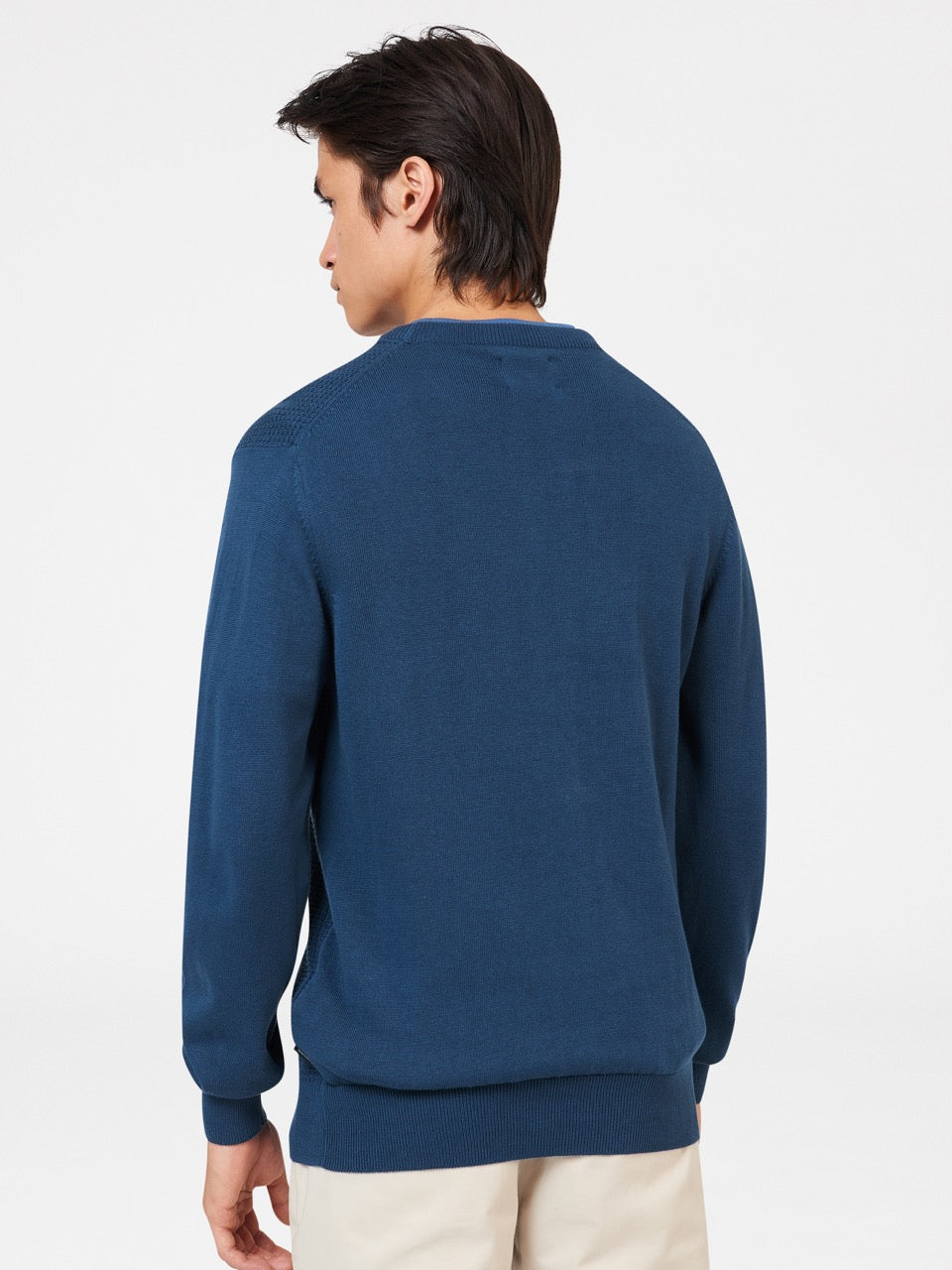 Ben Sherman Textured Crewneck Knitwear Indigo | 3805496-HE