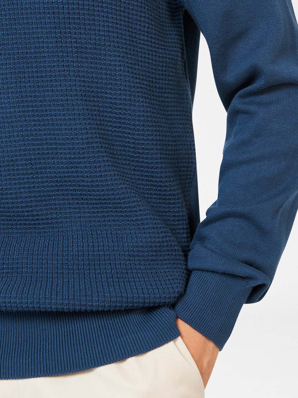 Ben Sherman Textured Crewneck Knitwear Indigo | 3805496-HE