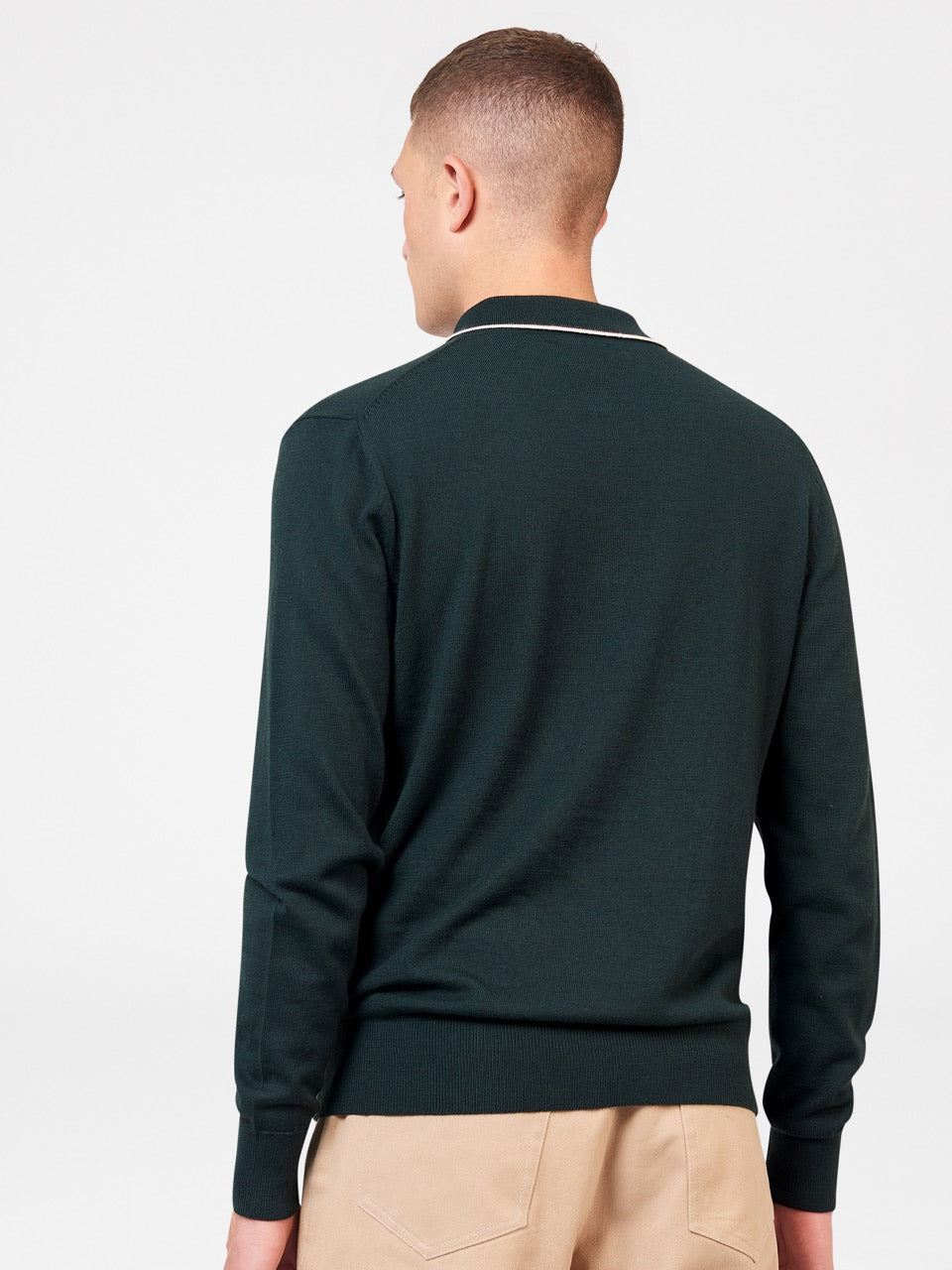 Ben Sherman Tipped Merino Polo Neck Sweaters Dark Green | 9715834-GC