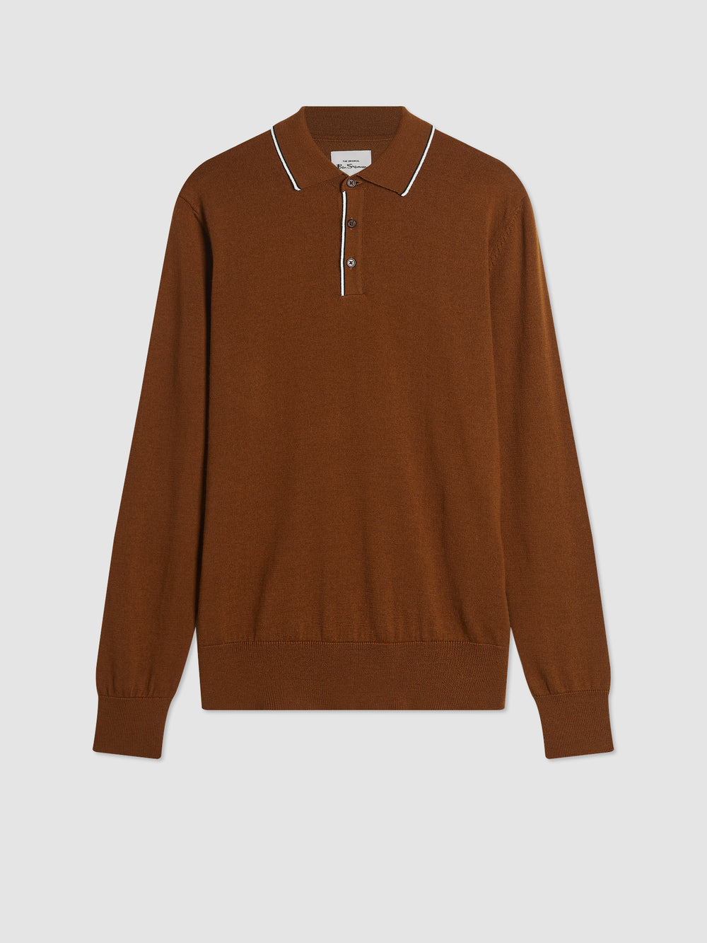 Ben Sherman Tipped Merino Polo Neck Sweaters Brown | 8631429-AQ