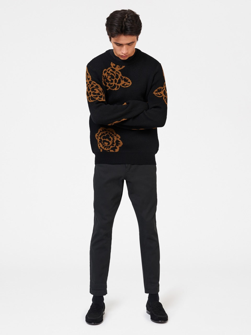 Ben Sherman Winter Floral Knitwear Black | 1739608-UI