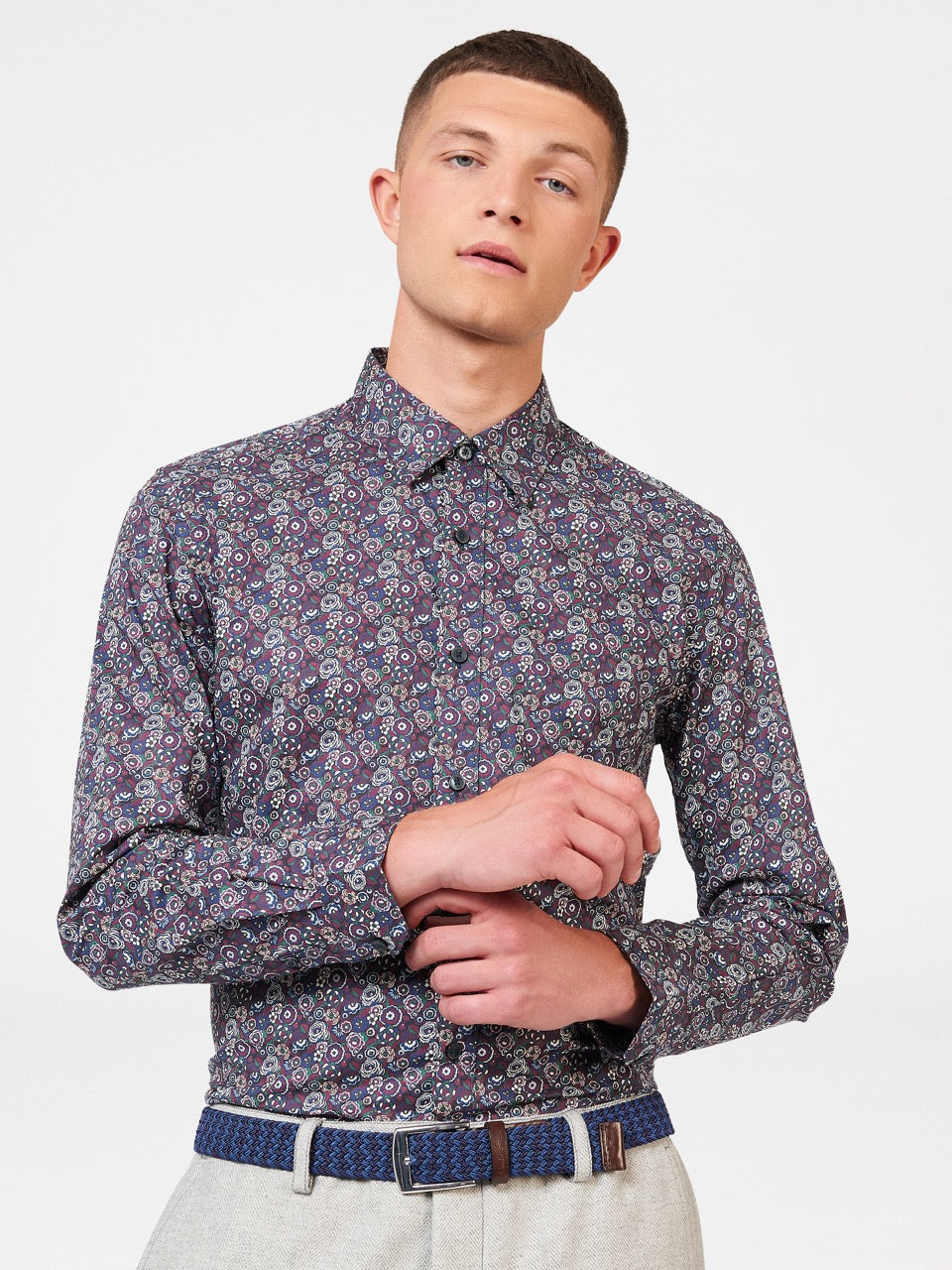 Ben Sherman Winter Floral Shirts Purple | 6294370-YR