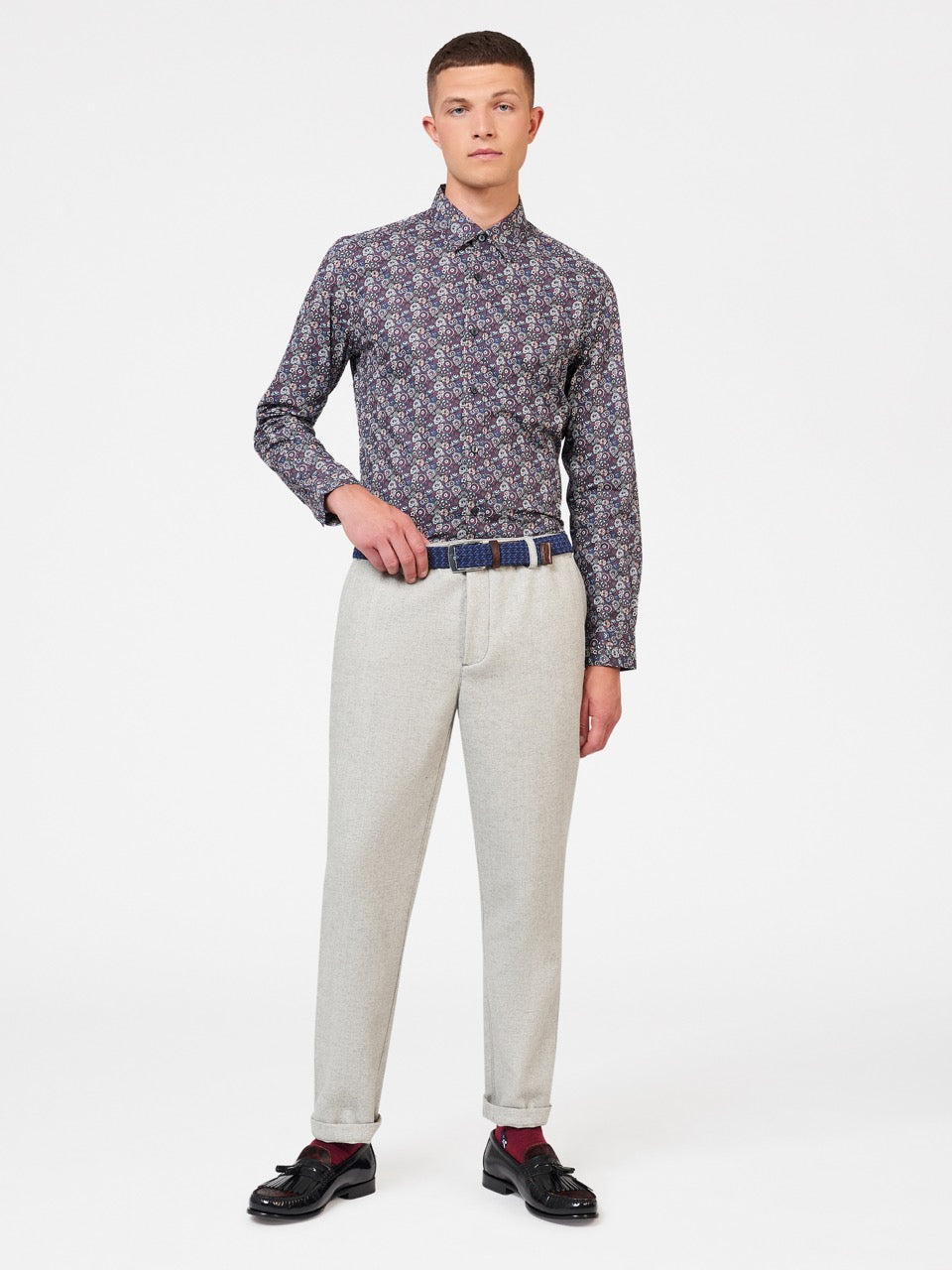 Ben Sherman Winter Floral Shirts Purple | 6294370-YR